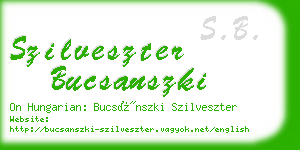 szilveszter bucsanszki business card